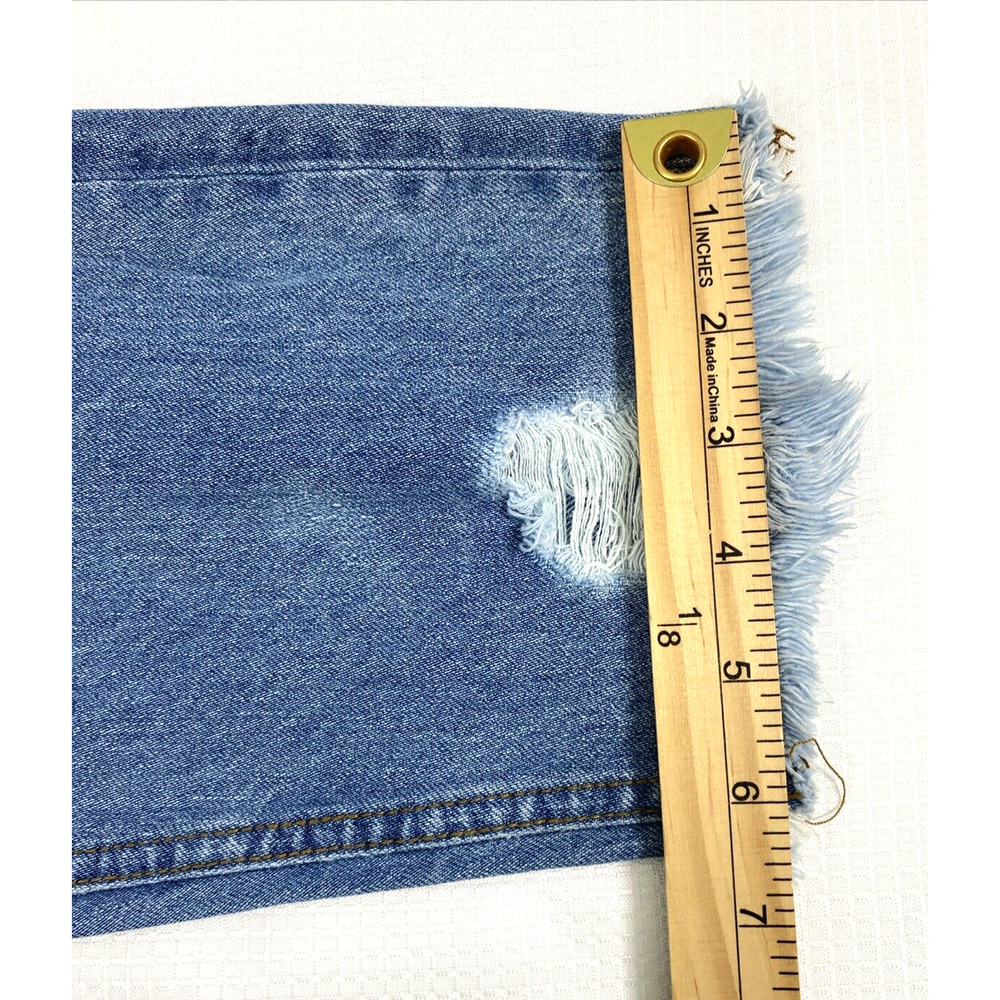 Muselook Relaxed Mom Jeans Junior 13 Hi Rise Destroyed Denim Raw Hem Medium Wash - Picture 9 of 10